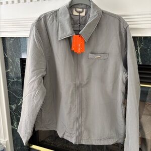 Men's YoungLA Gray Nylon Quilted Interior Three Season Full Zip Jacket